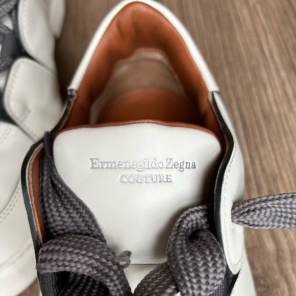 Ermenegildo Zegna Tiziano Leather Low Top White Sneakers | 11 - Picture 6 of 16